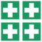 Erste Hilfe, Rettungszeichen: E003 - DIN EN ISO 7010 / ASR A1.3 - Aufkleber: 7.5 cm, 4 Stück