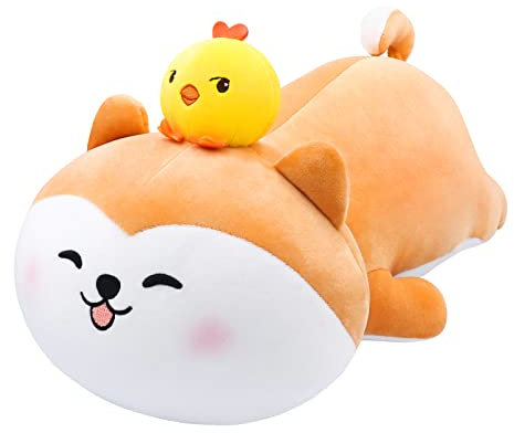 Plüsch Shiba Inu Ausgestopfter Shiba Inu Shiba Inu Spielzeug Weich Kuschelkissen Niedlicher Hund gefüllte Kissen Bequemes Puppenkissen-Spielzeug Kinder Plüschtier Shiba Inu Kissen, Geschenk 19,6 Zoll