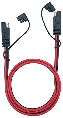 SAE auf SAE-Verlängerungskabel, 12 AWG, Schnelltrenn-Kabelbaum mit wasserdichter Abdeckung für Solarmodul-Batterie, Automobil, Wohnmobil, Campinganhänger, Traktor (91 cm), Schwarz