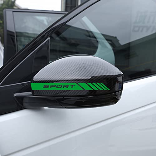 Autodomy Rückspiegel Aufkleber Stickers Auto mit Streifen Design Stripes Tuning 6 Stück mit Unterschiedlichen Breiten Sportdesign | Auto Tuning Aufkleber Streifen Grün