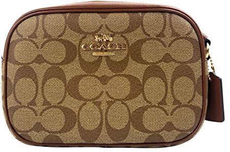 Coach Mini Jamie Camera Bag in Signature Canvas in Khaki/Saddle 2, Khaki