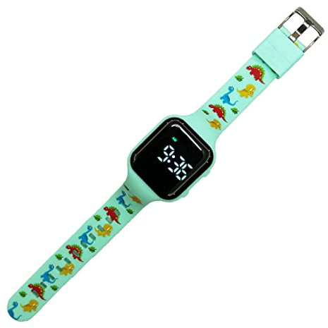 e-vibra Vibrating Alarm Watch, Potty Training Watch Waterproof Medical Reminder Watch with Timer (Mint Dinosaur)