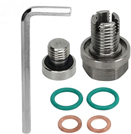 Bouchon de Vidange D'huile en Acier Inoxydable M14.1-1.5x15mm avec clé Hexagonale, Joint Torique Anti-fuite, Joint, Bouchon de Vidange surdimensionné Kits de Réparation