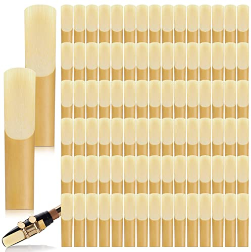 Nuenen 100 Stück Altsaxophon-Blätter Größe 2,5 Saxophon-Blätter Stärke 2,5 Altsaxophon-Blätter für Altsaxophon mit individueller Schutzhülle für Anfänger Pädagogen Instrumentenzubehör