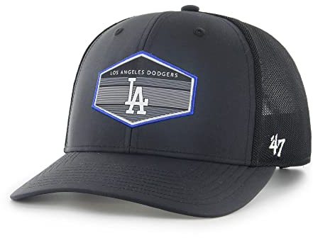 '47 Los Angeles Dodgers Black MLB Burgess Trucker Cap - One-Size