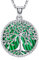 Collana Albero della Vita, Ciondolo Albero della Vita Malachite in Argento Sterling 925, Collier Gioielli Hypoallergénique Regali per Sorelle Mamma Figlia
