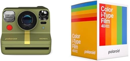 Polaroid Now+ Gen 2 Sofortbildkamera - Waldgrün, Keine Filme & Color Film für i-Type - x40 Filmpaket