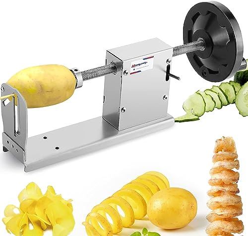 Manueller Tornado-Kartoffelschneider, Kartoffel-Spiralschneider, 3-in-1-Edelstahl-Kartoffel-Twister, Pommes-Frites-Chips-Hersteller, Gemüse-Spiralschneider für Süßkartoffeln, Zucchini, Karotten