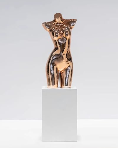 Schaufensterpuppe Kurviger Mannequin-Torso-Halbkörper, Spiegeldesign Für Einzelhandelsbekleidung, Schneiderpuppe, Schaufensterpuppe Für Dessous-Bademode Mit Metallständer ( Color : Rose Gold , Size :
