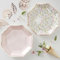 Ginger Ray- Lot de 8 Assiettes de fête en Papier Motif Floral Ditsy et Rose
