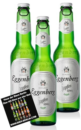 Brauerei Schloss Eggenberg Hopfen 6 Flaschen 0,33l 5% Vol. mit dem original Haus der Biere Berlin Bierdeckel …