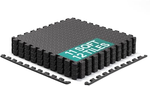 Yes4All Eva-Schaum ineinandergreifende Matten - schwarz, 1,8 cm dick, 1,11 m²