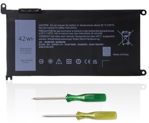 OPAHUTER WDX0R WDXOR Laptop Batería para DELL Inspiron 13 15 5000 7000 Series 5570 5565 5379 5378 7579 7378 5567 7573 Vostro 5468 5568 P69G 3CRH3 Latitude 3490 3590 3340 3400 3500 3390 3190 42Wh