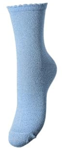 PIECES Pcsebby Glitter Long Socks Noos BC Chaussettes, Bleu Azur, Taille Unique Femmes