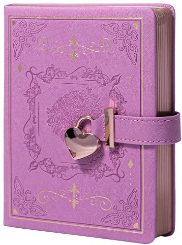 MGGAO Diary with Lock for Writing, PU Hardcover Leather Locked Journal, B6 Personal Organizer for Men Women, 288 Pages 100gsm Ruled Paper