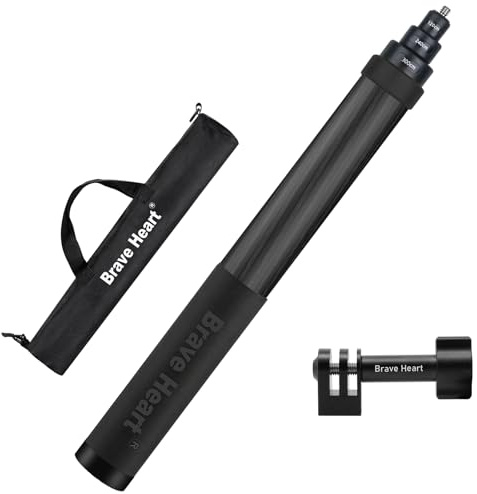 Kezhi 36cm to 3m 9.8ft 118inch Carbon Fiber Selfie Stick for insta360 x5 Insta 360 x5 x4 x3 x2 x one RS R and for Gopro Hero 13 12 11 10 9 MAX for DJI OSMO Accessories (Coffee)…