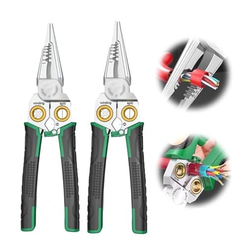 7 in 1 Super Easy Multi-function Wire Stripping Pliers, Electrician Wire Stripper Tool Crimping Tool, Wire Stripper for Drill, Heavy Duty Automatic Electrical Wire Strippers(2pcs)