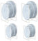 TUAKIMCE 4 Pack Plate Storage Rack, Plate Holders Organizers, Vertical Plate Dish Organizers Drying Racks Drainer, Cabinet Dish Drying Rack Metal Stands for Countertop and Cupboard White