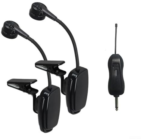 Kabelloses Saxophon-Mikrofon, UHF 2,4 G Mikrofon, Saxophon, Erhu Trompete, Saxophon-Empfänger, Sender, für Saxophon, Trompete (1 in 2 für Saxophon)
