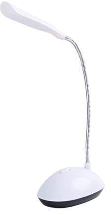 Lampe de bureau LED alimentée par piles, rotation à 360 degrés, col de cygne réglable, pour lire les veilleuses