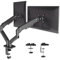 Claiks Dual Monitor Arm Desk Mount for 19 to 32 Inch Screens, Ergonomic Gas Monitor Arm Spring up to 9kg, VESA 75/100mm Stand Clamp, Height Adjustable Screen Arm with Tilt Swivel Rotation, Black