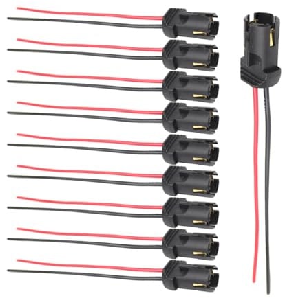 JNNJ 10 Stücke Auto LED Glühbirnenfassung, Seitenlichter Glühbirne Buchse Stecker Lampenfassung LED Basis Für PKW, Lampenbuchse Auto Glühbirne Lampenfassung, Auto Lampenfassung T10 Anschluss Für LED