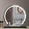 Miroir de courtoisie lumineux à LED avec 3 températures de couleur - Miroir de rasage sur pied - Miroir rond noir avec luminosité réglable - 40 cm