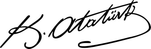 Atatürk Imza Aufkleber – Selbstklebender Sticker – Wasserfest & UV-beständig für Auto, Laptop, Fenster & Motorrad SC