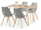 LafeuR Esszimmergruppe Esstisch mit 4 Stühle Essgruppe, 110cm Rechteckig Küchentisch und 4er Set Esszimmerstühle für Küche Esszimmer Wohnzimmer (Eiche Tisch+4 Grau Stühlen)