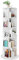 oneinmil Drehbares Bücherregal mit 5 Ebenen 360° Frei,Drehregal Büroregal,für Wohnzimmer, Arbeitszimmer, Büro, als Raumteiler 50 x 50 x 158 cm,Weiß