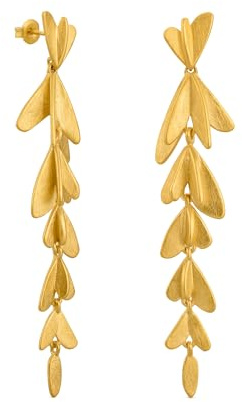 VOL-OHRRINGE GOLD LANG | Entworfen von Sara Domènech für Joidart | Kollektion Vol | Messing mit 24K-Vergoldung | Mattes Finish