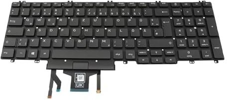 Dell WPN3H Original Tastatur DE (deutsch) schwarz/schwarz mit Backlight und Mouse-Stick für Precision 15 (3541), Latitude 15 (5510), (5511)