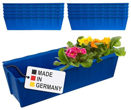 Hossi's Wholesale 10 Euro-Paletten Blumenkästen-Einsätze | 37,3cm Blau | Pflanzkasten für Europalette Palette | Balkonkasten | Blumentopf | aus stabilen Kunststoff | Made in Germany