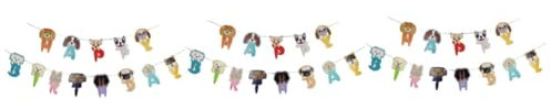 Kisangel 3 Sätze Haustiergeburtstagsflagge geburtstagsdekorationen Hundemuster Welpen-Geburtstagsbanner Alles zum Geburtstag-Banner Hundestreamer Geburtstags-hängende Flagge Hund Ammer