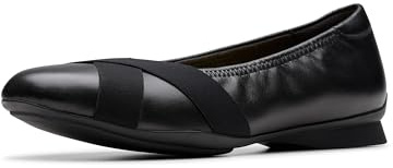 Clarks Women's Jazmynn Gem Black Leather 8 Medium