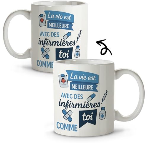 LolaPix Tasse Infirmiere. Tasse Docteur. Cadeau Infirmiere. Infirmiere Accessoires Professionnel. Mug Rigolo Medecin. Mugs pour les travailleurs. 330ml Mug infirmière