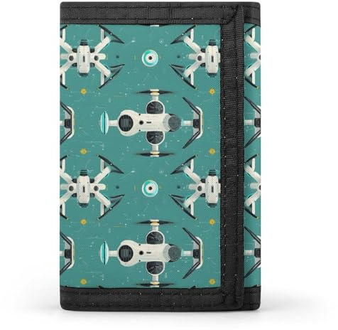 TZTTZT Moderne Geldbörse mit Drohnen-Aufdruck für Herren, 8 Kreditkartenfächer, schmal, minimalistisch, Vordertasche, kleine Herren-Brieftaschen