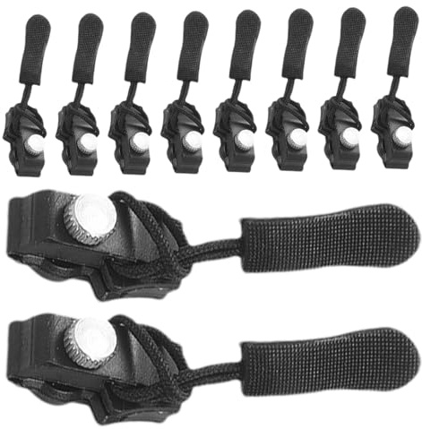 Reißverschlusskopf, Reißverschlussschieber ersetzen - 10 Stück Fix-Reißverschlusszieher - Ersatz-Reißverschlussschieber, Reißverschluss-Fix-Ersatz für Jacke, Rucksack, Gepäck, Schlafsack