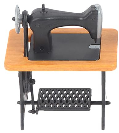 Bomefoi Miniatur Nähmaschine - Mini-Nähmaschine Für Schreibtisch Als Möbeldekoration,Dekorationsobjekt Im Maßstab 1 24 Für Möbel Und Landschaft,Rollenspiel Zubehör für Vorschulkinder Mädchen