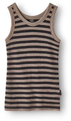 Dilling Kinder Tank Top aus Merinowolle - Kaffee/Schwarz 134/140
