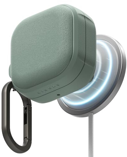 Ringke Onyx Magnetic für Samsung Galaxy Buds 4 Pro / 4 Hülle, [Kompatibel mit MagSafe] rutschfeste Stoßfeste Griffig Schutzhülle für Magnetisches Laden mit Karabiner - Sage Green