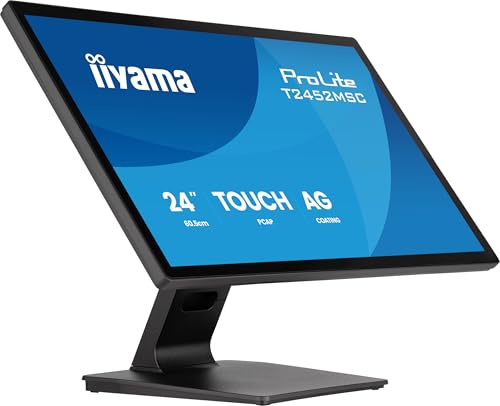 iiyama Prolite T2452MSC-B2AG Full-HD IPS PCAP Touchscreen-Monitor | 60,5 cm, 24, 10 Punkt Multitouch, kapazitiv, HDMI, DP, USB3.2, Lautsprecher, 7H, Anti-Glare, Anti-Fingerprint, VESA, schwarz