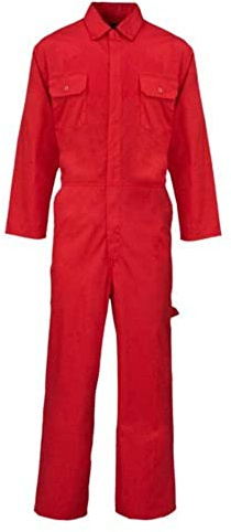 Supertouch 51201 Basic Coverall, Polycotton, Small, Red