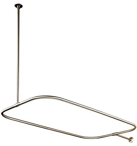 Kingston Brass CC3158 44-1/2-Inch Large Size by 25-1/4-Inch Rectangular Shower Rod, Brushed Nickel