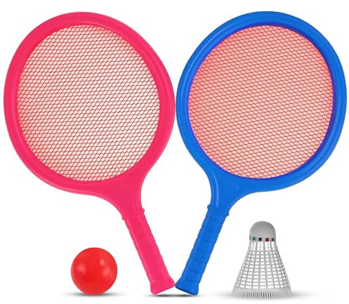 Junior Beginner Badminton Set, Shuttlecock, Ball, 2 Rackets