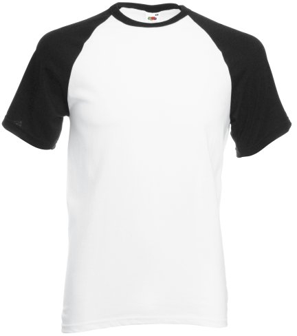 Fruit of the Loom Herren T-Shirt Valueweight Kurzarm Baseball T 61-026-0 White/Black XL