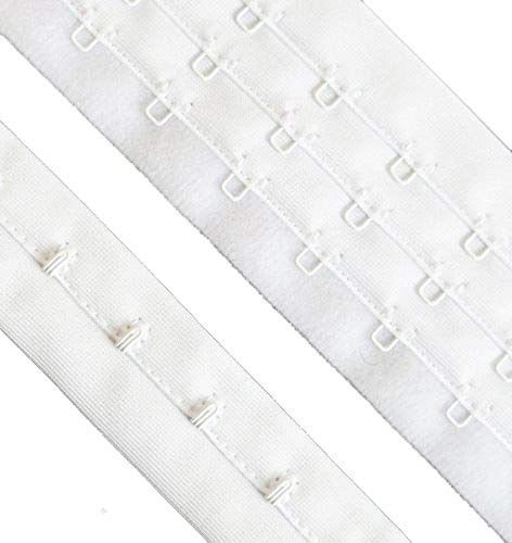 HAND ® HE04 Bra Continuous Hook and Eye Triple Plush Backed/Fleced Nylon White Tape - 5 Meters