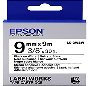 Original Epson LabelWorks LK-3 WBW – Band Etiketten – Schwarz auf Weiß, c53s653007