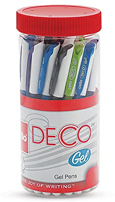 Cello Deco Gel Pen - 25 pens Jar (Blue)