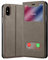 cadorabo Coque pour Apple iPhone XS Max en Marron Pierre - Housse Protection avec Stand Horizontal et Deux Fenêtres - Portefeuille Etui Poche Folio Case Cover